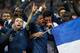 PARIS, FRANCE - NOVEMBER 19: (L-R) Mathieu Valbuena, Patrice Evra, Olivier Giroud and Bacary Sagna of France sing the Marseillaise after they won the FIFA 2014 World Cup Qualifier 2nd Leg Playoff between France and Ukraine at the Stade de France on November 19, 2013 in Paris, France. (Photo by Harry Engels/Getty Images)