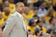Apr 24, 2014; Oakland, CA, USA; Golden State Warriors head coach Mark Jackson on the sideline during the second quarter of game three of the first round of the 2014 NBA Playoffs against the Los Angeles Clippers at Oracle Arena. Mandatory Credit: Kelley L Cox-USA TODAY Sports