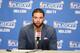 MIAMI, FL - MAY 6: Deron Williams #8 of the Brooklyn Nets addresses the media after Game One of the Eastern Conference Semi-Finals against the Miami Heat during the 2014 NBA Playoffs at American Airlines Arena on May 6, 2014 in Miami, Florida. NOTE TO USER: User expressly acknowledges and agrees that, by downloading and/or using this Photograph, user is consenting to the terms and conditions of the Getty Images License Agreement. Mandatory Copyright Notice: Copyright 2014 NBAE (Photo by Issac Baldizon/NBAE via Getty Images)