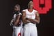 Sep 27, 2013; Houston, TX, USA; Houston Rockets shooting guard James Harden (13) and center Dwight Howard (12) pose for a picture during media day at Toyota Center. Mandatory Credit: Troy Taormina-USA TODAY Sports