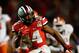 Jan 3, 2014; Miami Gardens, FL, USA; Ohio State Buckeyes running back Carlos Hyde (34) runs with the ball against the Clemson Tigers in the second half of the 2014 Orange Bowl college football game at Sun Life Stadium. Mandatory Credit: Robert Mayer-USA TODAY Sports