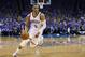 Oklahoma City Thunder guard Russell Westbrook (0) drives in the third quarter of Game 7 of an opening-round NBA basketball playoff series against the Memphis Grizzlies in Oklahoma City, Saturday, May 3, 2014. Oklahoma City won 120-109. (AP Photo/Sue Ogrocki)