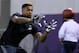 LSU wide receiver Odell Beckham Jr. catches the ball during NFL football pro day, Wednesday, April 9, 2014, in Baton Rouge, La. (AP Photo/Jonathan Bachman)