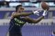 Clemson wide receiver Sammy Watkins makes a catch during a drill at the NFL football scouting combine in Indianapolis, Sunday, Feb. 23, 2014. (AP Photo/Michael Conroy)