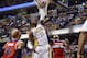 May 7, 2014; Indianapolis, IN, USA; Indiana Pacers center Roy Hibbert (55) dunks against Washington Wizards forward Drew Gooden (90) in game two of the second round of the 2014 NBA Playoffs at Bankers Life Fieldhouse. Indiana defeats Washington 86-82. Mandatory Credit: Brian Spurlock-USA TODAY Sports