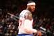 NEW YORK, NY - APRIL 02: Carmelo Anthony #7 of the New York Knicks during a game against the Brooklyn Nets at Madison Square Garden in New York City on April 02, 2014. NOTE TO USER: User expressly acknowledges and agrees that, by downloading and or using this photograph, User is consenting to the terms and conditions of the Getty Images License Agreement. Mandatory Copyright Notice: Copyright 2014 NBAE (Photo by Nathaniel S. Butler/NBAE via Getty Images)