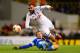 LONDON, ENGLAND - FEBRUARY 27: Ruslan Rotan of Dnipro Dnipropetrovsk tackles Sandro of Tottenham Hotspur during the UEFA Europa League Round of 32 second leg match between Tottenham Hotspur and FC Dnipro Dnipropetrovsk at White Hart Lane on February 27, 2014 in London, England. (Photo by Jamie McDonald/Getty Images)