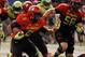Jan 2, 2014; St. Petersburg, FL, USA; Team Highlight running back Racean Thomas (8) stiff arms during the second half at Tropicana Field. Team Highlight defeated the Team Nitro 31-21. Mandatory Credit: Kim Klement-USA TODAY Sports