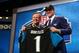 NEW YORK, NY - MAY 08: Blake Bortles of the UCF Knights poses with NFL Commissioner Roger Goodell after he was picked #3 overall by the Jacksonville Jaguars during the first round of the 2014 NFL Draft at Radio City Music Hall on May 8, 2014 in New York City. (Photo by Elsa/Getty Images)