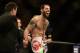 Apr 20, 2013; San Jose, CA, USA; Matt Brown celebrates after defeating Jordan Mein (not pictured) during the welterweight bout of the UFC on Fuel TV at HP Pavilion. Mandatory Credit: Kyle Terada-USA TODAY Sports
