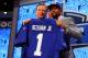 NEW YORK, NY - MAY 08: Odell Beckham Jr of the LSU Tigers poses with NFL Commissioner Roger Goodell after he was picked #12 overall by the New York Giants during the first round of the 2014 NFL Draft at Radio City Music Hall on May 8, 2014 in New York City. (Photo by Elsa/Getty Images)
