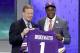 Louisville quarterback Teddy Bridgewater poses with NFL commissioner Roger Goodell after being selected by the Minnesota Vikings as the 32 pick in the first round of the 2014 NFL Draft, Thursday, May 8, 2014, in New York. (AP Photo/Frank Franklin II)