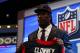NEW YORK, NY - MAY 08: Jadeveon Clowney of the South Carolina Gamecocks poses with a jersey after he was picked #1 overall by the Houston Texansduring the first round of the 2014 NFL Draft at Radio City Music Hall on May 8, 2014 in New York City. (Photo by Elsa/Getty Images)