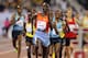 Kenya's Asbel Kiprop, centre, leads the men's 1500m final at the IAAF Diamond League in the Qatari capital Doha , Qatar, Friday May 10, 2013. (AP Photo/ Osama Faisal)