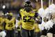 Jan 3, 2014; Arlington, TX, USA; Missouri Tigers defensive lineman Michael Sam (52) runs on the field before the game against the Oklahoma State Cowboys at the 2014 Cotton Bowl at AT&T Stadium. Missouri beat Oklahoma State 41-31. Mandatory Credit: Tim Heitman-USA TODAY Sports