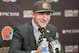 BEREA, OH - MAY 9: Cleveland Browns draft pick Johnny Manziel is answers questions during a press conference at the Browns training facility on May 9, 2014 in Cleveland, Ohio. Manziel was selected in the first round with the 22nd pick. (Photo by Jason Miller/Getty Images)