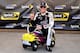 KANSAS CITY, KS - MAY 09: Kevin Harvick, driver of the #4 Jimmy John's Chevrolet, poses with the pole award after qualifying for the NASCAR Sprint Cup Series 5-Hour Energy 400 at Kansas Speedway on May 9, 2014 in Kansas City, Kansas. (Photo by Jamie Squire/Getty Images)