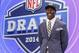 USC wide receiver Marqise Lee poses for photos after being selected as the 39th pick by the Jacksonville Jaguars in the second round of the 2014 NFL Draft, Friday, May 9, 2014, in New York. (AP Photo/Jason DeCrow)