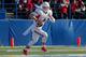 SAN JOSE, CA - NOVEMBER 29: Quarterback Derek Carr #4 of the Fresno State Bulldogs picks up 12 yards and a first down as he holds on to the ball against the San Jose State Spartans in the first quarter on November 29, 2013 at Spartan Stadium in San Jose, California. The Spartans won 62-52. (Photo by Brian Bahr/Getty Images)