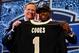 NEW YORK, NY - MAY 08: Brandin Cooks of the Oregon State Beavers poses with NFL Commissioner Roger Goodell after he was picked #20 overall by the New Orleans Saints during the first round of the 2014 NFL Draft at Radio City Music Hall on May 8, 2014 in New York City. (Photo by Elsa/Getty Images)