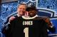 NEW YORK, NY - MAY 08: Brandin Cooks of the Oregon State Beavers poses with NFL Commissioner Roger Goodell after he was picked #20 overall by the New Orleans Saints during the first round of the 2014 NFL Draft at Radio City Music Hall on May 8, 2014 in New York City. (Photo by Elsa/Getty Images)