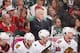ST. PAUL, MN - MAY 6: Chicago Blackhawks Head Coach Joel Quenneville watches from behind the bench against the Minnesota Wild during Game Three of the Second Round of the 2014 Stanley Cup Playoffs on May 6, 2014 at the Xcel Energy Center in St. Paul, Minnesota. (Photo by Bruce Kluckhohn/NHLI via Getty Images)