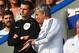 "Have you heard the funny joke about the referee who didn't see a penalty?" "Yes Mr. Mourinho, but don't you think you've picked up enough fines this season?"