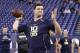 Feb 23, 2014; Indianapolis, IN, USA; Alabama Crimson Tide quarterback A.J. McCarron throws the ball during the 2014 NFL Combine at Lucas Oil Stadium. Mandatory Credit: Brian Spurlock-USA TODAY Sports