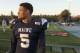 Maine defensive back Kendall James after an NCAA football game in Orono, Maine, Saturday, Nov. 16, 2013. (AP Photo/Michael C. York)