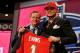 NEW YORK, NY - MAY 08: Mike Evans of the Texas A&M Aggies poses w NFL Commissioner Roger Goodell after he was picked #7 overall by the Tampa Bay Buccaneers during the first round of the 2014 NFL Draft at Radio City Music Hall on May 8, 2014 in New York City. (Photo by Elsa/Getty Images)