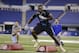 Louisiana Tech defensive lineman IK Enemkpali runs a drill at the NFL football scouting combine in Indianapolis, Monday, Feb. 24, 2014. (AP Photo/Michael Conroy)