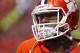 Sep 28, 2013; Clemson, SC, USA; Clemson Tigers quarterback Tajh Boyd (10) reacts after the play during the first quarter against the Wake Forest Demon Deacons at Clemson Memorial Stadium. Mandatory Credit: Joshua S. Kelly-USA TODAY Sports