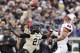 Vanderbilt defensive back Andre Hal (23) breaks up a pass intended for North Carolina State wide receiver Quintin Payton (88) in the third quarter of the Music City Bowl NCAA college football game, Monday, Dec. 31, 2012, in Nashville, Tenn. (AP Photo/Mark Humphrey)