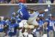 Oct 5, 2013; Memphis, TN, USA; Memphis Tigers defensive backs Andrew Gaines (28) and Lonnie Ballentine (4) defend against a pass intended for UCF Knights wide receiver Rannell Hall (6) during the second half at Liberty Bowl Memorial. UCF defeated Memphis 24-17. Mandatory Credit: Nelson Chenault-USA TODAY Sports