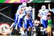 Nov 2, 2013; Birmingham, AL, USA; Middle Tennessee State Blue Raiders tight end Jacob Corbaley (83) picks up kicker Cody Clark (88) after Clark kicked the winning field goal against the UAB Blazers at Legion Field. The Blue Raiders defeat the Blazers 24-21. Mandatory Credit: Marvin Gentry-USA TODAY Sports