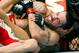 May 10, 2014; Cincinnati, OH, USA; Matt Brown (red gloves) fights Erick Silva (blue gloves) during a welterweight bout at US Bank Arena. Mandatory Credit: Joe Maiorana-USA TODAY Sports