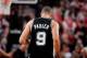 PORTLAND, OR - MAY 10: Tony Parker #9 of the San Antonio Spurs stands on the court during a game against the Portland Trail Blazers in Game Three of the Western Conference Semifinals on May 10, 2014 at the Moda Center in Portland, Oregon. NOTE TO USER: User expressly acknowledges and agrees that, by downloading and or using this photograph, User is consenting to the terms and conditions of the Getty Images License Agreement. Mandatory Copyright Notice: Copyright 2014 NBAE (Photo by Garrett Ellwood/NBAE via Getty Images)