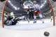 In this photo taken with a fisheye lens, goal by New York Rangers' Derick Brassard (not shown) gets past Pittsburgh Penguins goalie Marc-Andre Fleury (29) in the second period of Game 5 of a second-round NHL playoff hockey series in Pittsburgh, Friday, May 9, 2014. It was Brassard's second goal of the game. The Rangers won 5-1. (AP Photo/Gene J. Puskar)