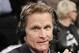 TNT commentator and former Chicago Bulls and San Antonio Spurs guard Steve Kerr broadcasts courtside for Game 4 of an NBA basketball first-round playoff series between the Toronto Raptors and the Brooklyn Nets, Sunday, April 27, 2014, in New York. Kerr said Sunday he spoke with New York Knicks President Phil Jackson twice over the weekend and that they will continue discussing his potential of becoming coach of the team. (AP Photo/Kathy Willens)