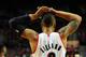 PORTLAND, OR - MAY 10: Damian Lillard #0 of the Portland Trail Blazers reacts to an officials call in the second half of Game Three of the Western Conference Semifinals against the San Antonio Spurs during the 2014 NBA Playoffs at the Moda Center on May 10, 2014 in Portland, Oregon. The Spurs won the game 118-103. NOTE TO USER: User expressly acknowledges and agrees that, by downloading and or using this photograph, User is consenting to the terms and conditions of the Getty Images License Agreement. (Photo by Steve Dykes/Getty Images)