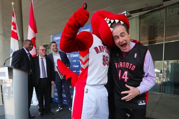 The Toronto Raptors Mascot Ate the Deputy Mayor of Toronto