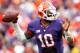 CLEMSON, SC - NOVEMBER 23: Tajh Boyd #10 of the Clemson Tigers drops back to pass during the game against the Citadel Bulldogs at Memorial Stadium on November 23, 2013 in Clemson, South Carolina. (Photo by Tyler Smith/Getty Images)