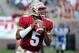 Apr 12, 2014; Tallahassee, FL, USA; Florida State Seminoles quarterback Jameis Winston (5) looks to throw the ball during the spring game at Doak Campbell Stadium. Mandatory Credit: Melina Vastola-USA TODAY Sports