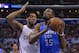 Oklahoma City Thunder forward Kevin Durant, right, goes up for a shot as Los Angeles Clippers forward Danny Granger defends in the second half of Game 4 of the Western Conference semifinal NBA basketball playoff series, Sunday, May 11, 2014, in Los Angeles. The Clippers won 101-99. (AP Photo/Mark J. Terrill)