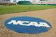 OMAHA, NE - JUNE 24: The NCAA logo is shown on the field before the Oregon State Beavers game against the North Carolina Tar Heels during game one of the NCAA College World Series Baseball Championship at Rosenblatt Stadium on June 24, 2006 in Omaha, Nebraska. The Tar Heels defeated the Beavers 4-3. (Photo by Doug Pensinger/Getty Images)