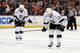 ANAHEIM, CA - MAY 12: Justin Williams (L) #14 and Dustin Brown #23 of the Los Angeles Kings look down following the Kings' 3-4 loss to the Anaheim Ducks in Game Five of the Second Round of the 2014 NHL Stanley Cup Playoffs at Honda Center on May 12, 2014 in Anaheim, California. (Photo by Jeff Gross/Getty Images)