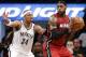 Brooklyn Nets forward Paul Pierce (34) defends Miami Heat forward LeBron James in the first half of Game 4 of their second-round NBA playoff basketball game at the Barclays Center, Monday, May 12, 2014, in New York. James had 49 points as the Heat defeated the Nets 102-96 to go up 3-1 in the series. (AP Photo/)