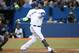 TORONTO, CANADA - MAY 13: Juan Francisco #47 of the Toronto Blue Jays hits a solo home run in the fifth inning during MLB game action against the Cleveland Indians on May 13, 2014 at Rogers Centre in Toronto, Ontario, Canada. (Photo by Tom Szczerbowski/Getty Images)