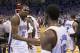 OKLAHOMA CITY, OK - May 13: Kevin Durant #35 and Reggie Jackson #15 of the Oklahoma City Thunder celebrate after Game 5 of the Western Conference Semifinals against the Los Angeles Clippers during the 2014 NBA Playoffs at the Chesapeake Arena on May 13, 2014 in Oklahoma City, Oklahoma. NOTE TO USER: User expressly acknowledges and agrees that, by downloading and/or using this photograph, user is consenting to the terms and conditions of the Getty Images License Agreement. Mandatory Copyright Notice: Copyright 2014 NBAE (Photo by Richard Rowe/NBAE via Getty Images)