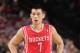 PORTLAND, OR - APRIL 27: Jeremy Lin #7 of the Houston Rockets stands on the court during a game against the Portland Trail Blazers in Game Four of the Western Conference Quarterfinals during the 2014 NBA Playoffs on April 27, 2014 at the Moda Center in Portland, Oregon. NOTE TO USER: User expressly acknowledges and agrees that, by downloading and or using this photograph, User is consenting to the terms and conditions of the Getty Images License Agreement. Mandatory Copyright Notice: Copyright 2014 NBAE (Photo by Cameron Browne/NBAE via Getty Images)
